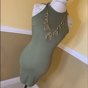 Signature 8 Olive Green Open Back Dress